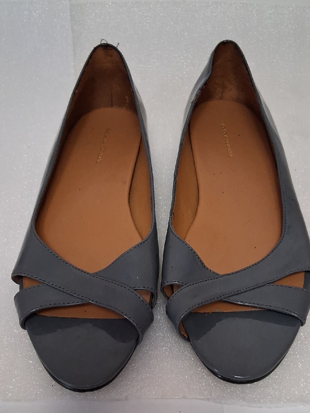 Banana Republic Gray Peep-Toe Flats